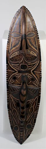 African Tribal Hand Carved Wooden Shield