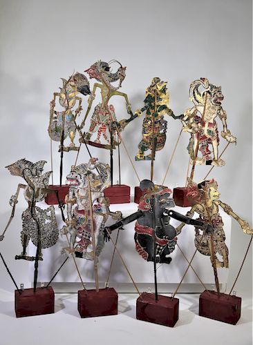 Group of 8 Indonesian Puppets