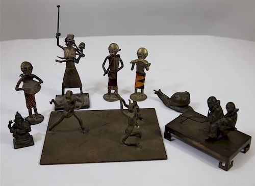 (8) Diminutive African Brass/Bronze Figures