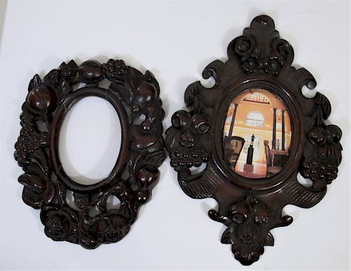 Pair of Carved Black Forest Antique Frames