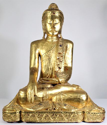 Large Thai Gilt Seated Buddha