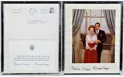 (2) Ronald Reagan Signed Pcs. of Ephemera