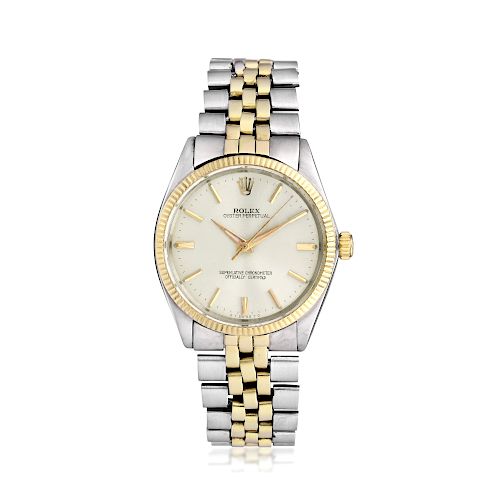 Rolex Two Tone Oyster Perpetual Ref. 1005 in Steel and 14K gold
