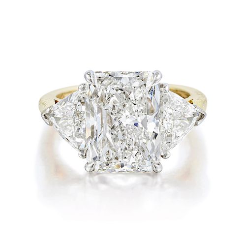 3.73-Carat Rectangular-Cut Diamond Ring