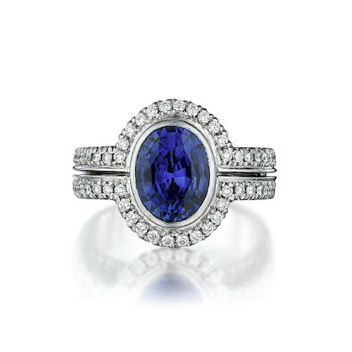 Sarosi 3.29-Carat Sapphire and Diamond Ring