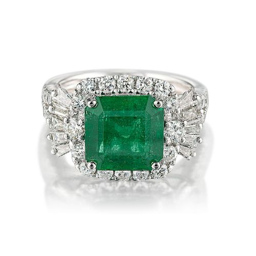 Orianne 3.85-Carat Emerald and Diamond Ring