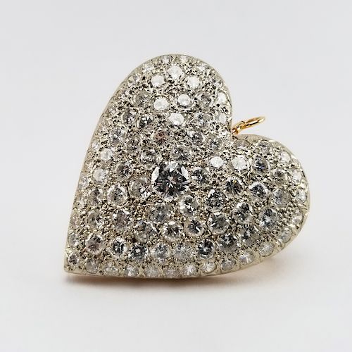 14K Gold & 6ctw Diamond Heart Pendant