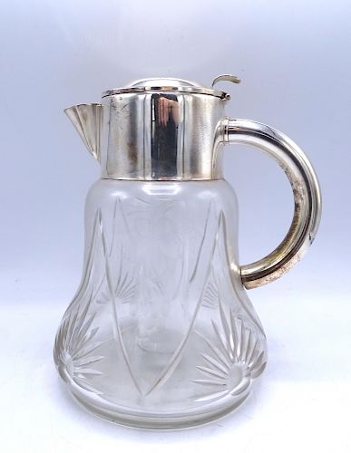 SILVERPLATE & CRYSTAL PITCHER  