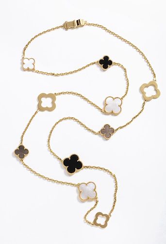 Van Cleef & Arpels & Chloe, a Rare, Limited-Edition 18K Gold Alhambra Necklace