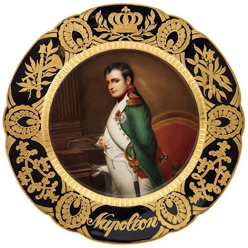 Rare and Exceptional Royal Vienna Porcelain Plate of ""Napoleon"" by Wagner