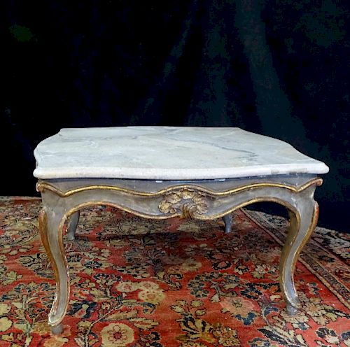 ITALIAN MARBLE TOP LOW TABLE 