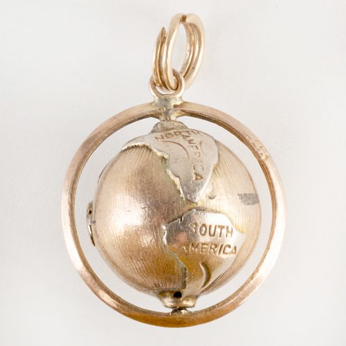 14k Gold Globe Charm