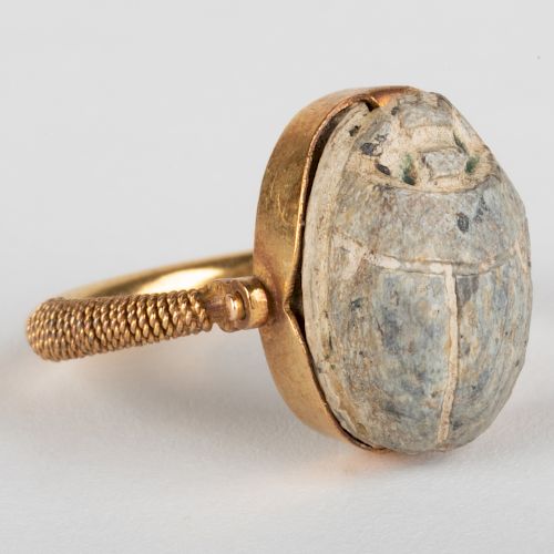Egyptian Scarab and Gold Ring