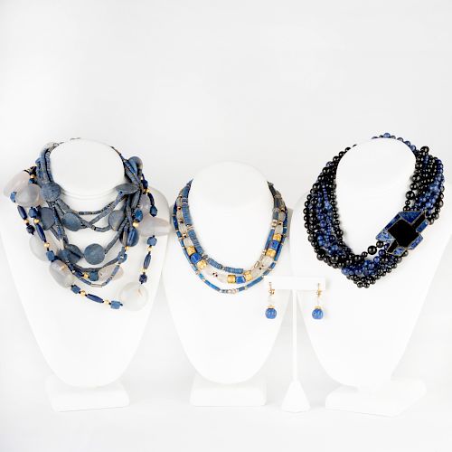 Miscellaneous Group of Lapis Jewelry