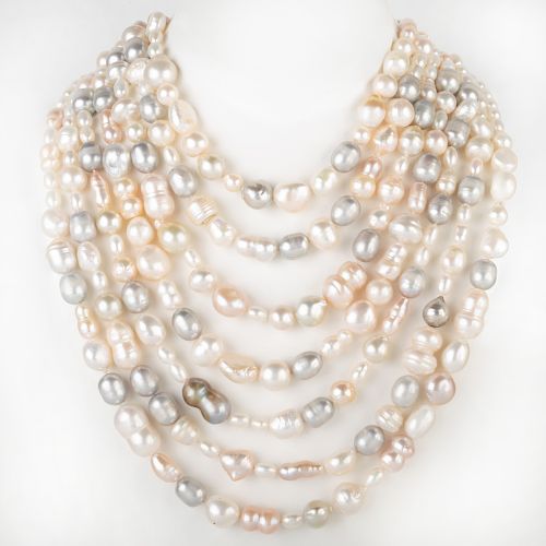 Multi Strand Cultured Pearl Necklace