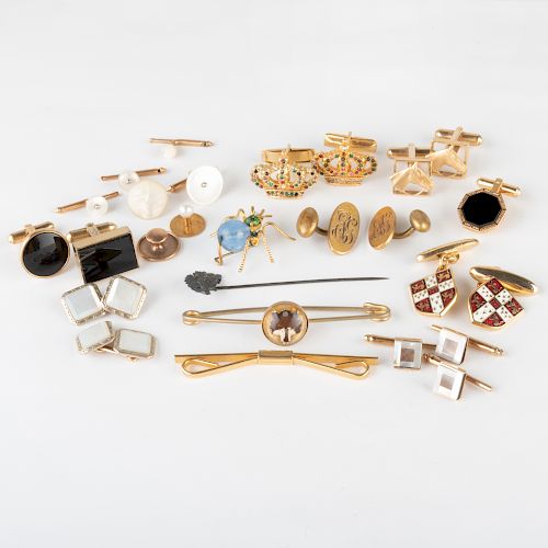 Miscellaneous Group of Pins, Cufflinks and Tie Clips