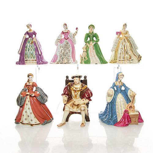 7 COALPORT FIGURINES, HENRY VIII AND HIS SIX WIVES
