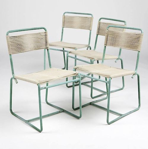 A set of four Walter Lamb patio side chairs