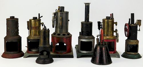 8 Antique Weeden and GBN Vertical Steam Engines