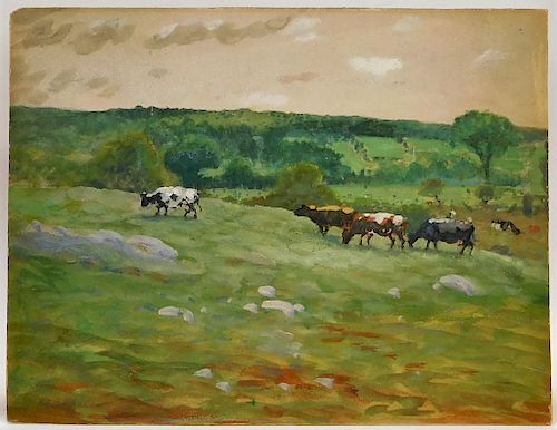 George Hays Summer Meadow Landscape Painting