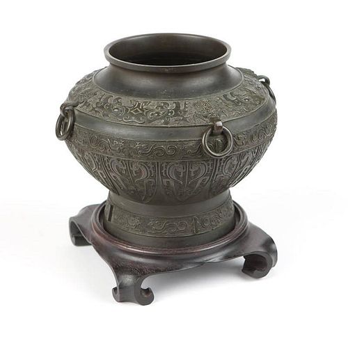 An archaistic Chinese bronze vessel