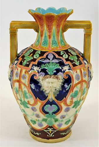 Copeland English Majolica Four Winds Vase