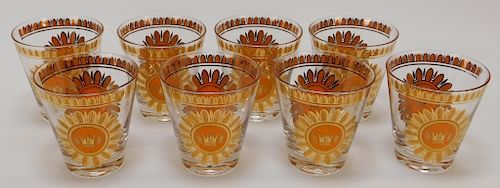 8 Georges Briard MCM Modern Art Glass Glasses