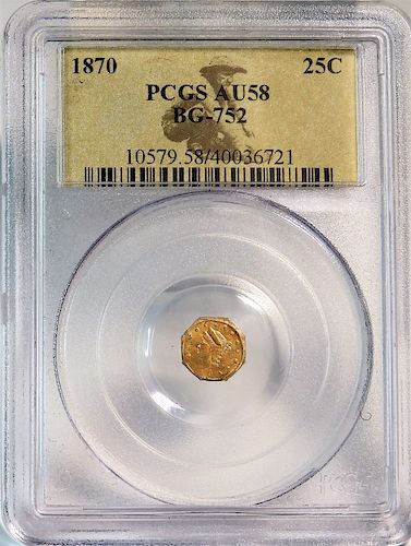 United States 1870 California Fractional Gold Coin