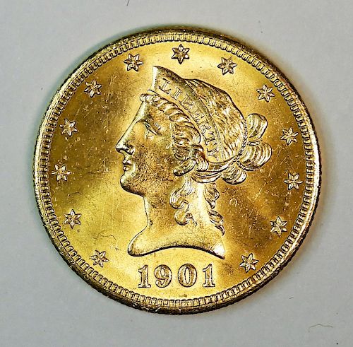 United States 1901 S Liberty Head $10 Gold Coin