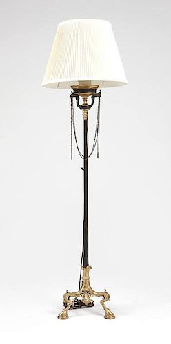 A French Egyptian Revival bronze floor lamp