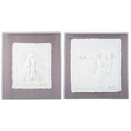 Alvin K. Marshall. Two Cast Paper Reliefs