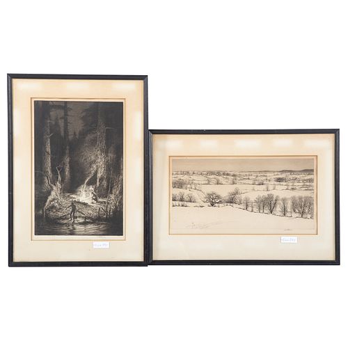 Kerr Eby. Two Framed Etchings