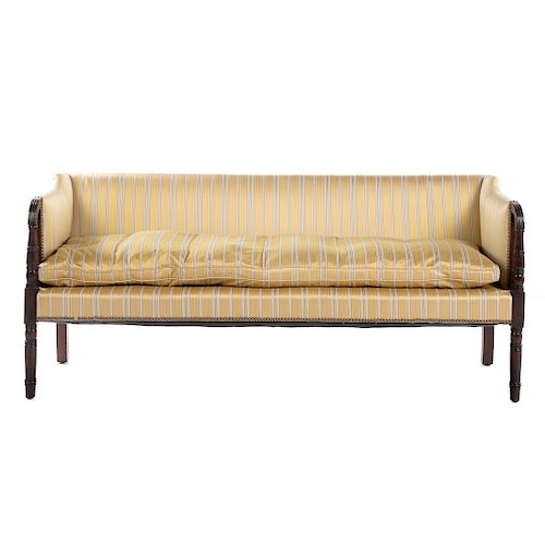 Regency Mahogany Upholstered Sofa