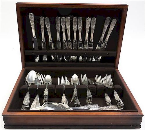* An American Silver Flatware Service, Westmoreland Sterling Co., Wallingford, CT, Mid 20th Century,