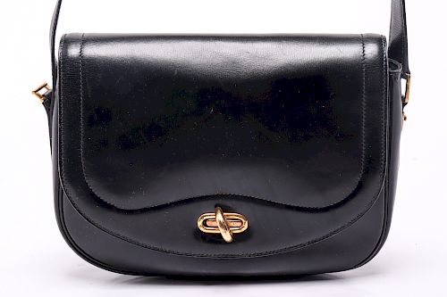 Hermes Sac Moto Black Leather Handbag