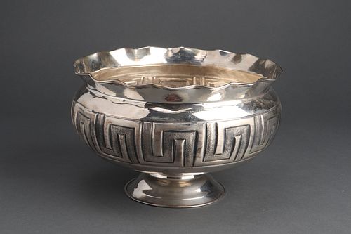Continental 900 Silver Compote with Greek Key