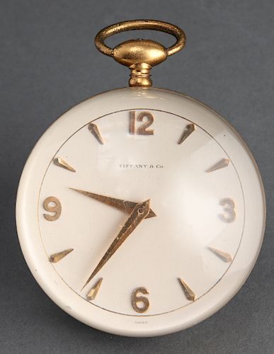 Tiffany & Co. Acrylic Sphere & Brass Desk Clock