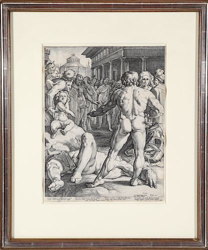 Jan Muller Ulysses and Irus Engraving, 1589
