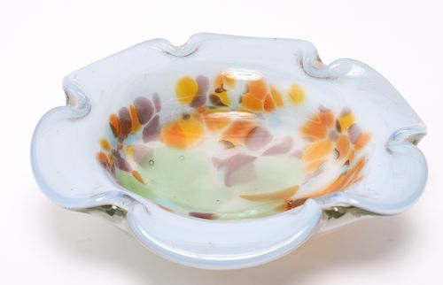 Modern Art Glass Flower Form Centerpiece Bowl