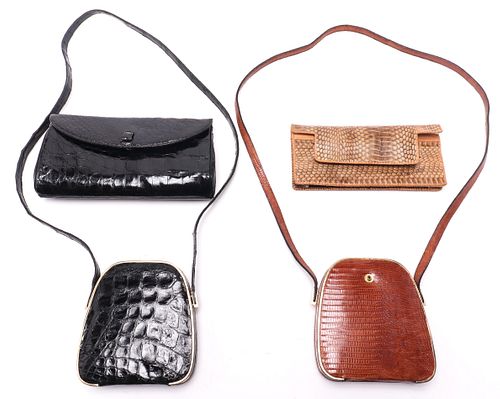 Reptile Leather Handbags incl. Mayer, Group of 4