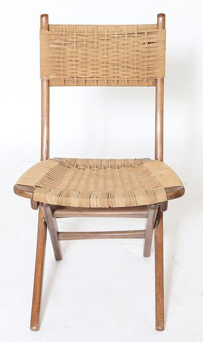 Mid-Century Hans Wegner Style Folding Rope Chair