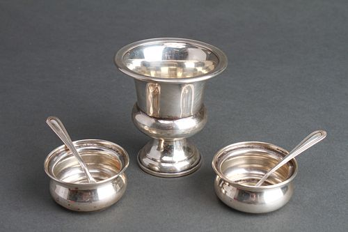 Sterling Silver Salts w Spoons & Urn, Group of 5