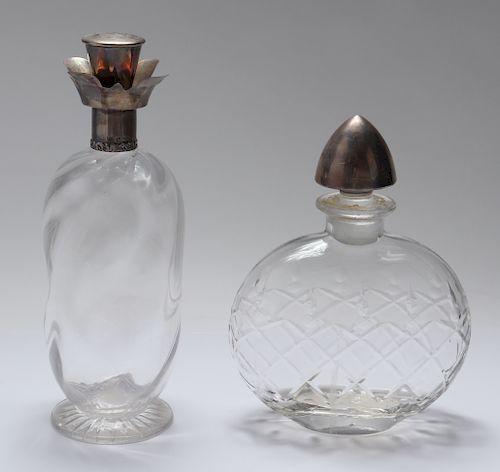 English & American Sterling and Glass Decanters, 2