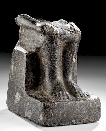 Egyptian New Kingdom Granite Male Statue Fragment