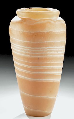 Large Egyptian Banded Alabaster Vase