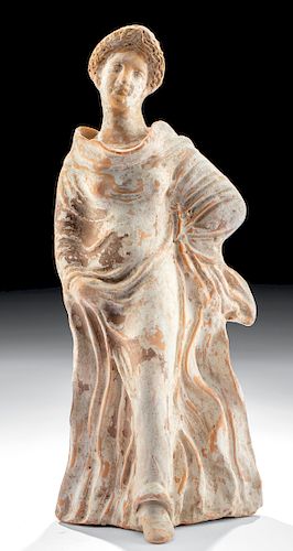 Greek Tanagra Terracotta Standing Woman