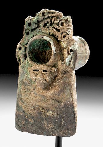 Published 9th C. BCE Mongolian Bronze Axe Head w/ Lions
