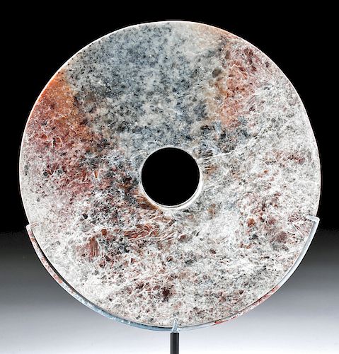 Chinese Neolithic Liangzhu Nephrite Jade Bi Disc