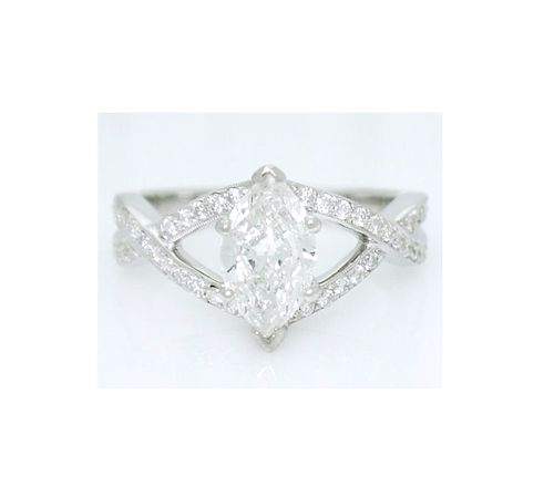 18k Gold 1.40 TCW Diamond Engagement Ring size 6.5