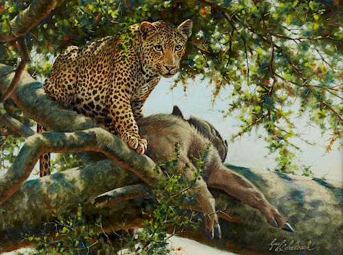 Guy Coheleach Leopard Giclee Print on Canvas